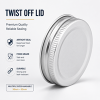 Couvercles métalliques personnalisés à visser pour bocaux Mason, qualité alimentaire, vente en gros, fermeture à vis 38mm-82mm, fabricant OEM