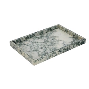 Plateau de service rectangulaire en marbre blanc naturel fait main avec poignées, design élégant et poli, écologique, pour cuisine et mariage - Product Image 4