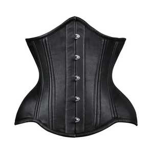 Women's Goth <b>Punk</b> Plus-Size Zipper Leather Lace Corset Hip Enhancer Shapewear Satin Fabric Quick Dry Firm Control Seamless - Product Image 6