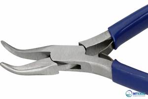 Bent Chain Nose Pliers Stainless Steel for Jewelry Making Crafting Repair-Professional <b>Precision</b> <b>Tool</b> with Blue Handle - Product Image 2