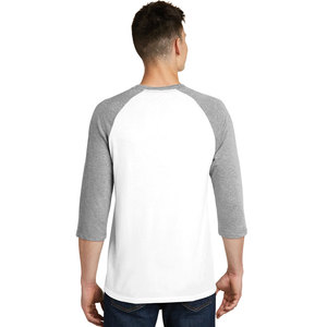 Camiseta de Hombre Blanca y Granate de Manga Larga con Cuello Redondo, Corte Holgado Informal, 100% Algodón, Color Sólido, Tejido Antiarrugas, 320g - Product Image 4