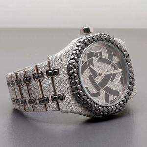 Customizable Luxury Fashion <b>Mens</b> Hip Hop Watch Quartz Stainless Steel Case Real Moissanite Diamond <b>Studded</b> Iced Design Glass 10 - Product Image 4