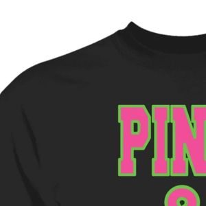 Camiseta Negra Personalizada para Mujer con Bordado Rosa y Verde, Manga Corta, Cuello Redondo, Estilo Casual, Top de Moda, Ropa Urbana de Verano para Uso Diario - Product Image 2