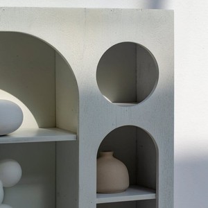 Étagères murales suspendues Vandana Altis Pebble, unité de rangement en bois moderne et minimaliste - Product Image 2