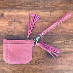 2024 nuevo estilo de lujo bota Stitch gamuza cuero diseñador monedero Vintage cuero genuino muñequera borla cremallera mujeres carteras - Product Image 5