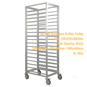 Chariot de refroidissement/chariot à pain Atlas Star, équipement de boulangerie commercial durable, aluminium anodisé, 18 plateaux, 718x460mm - Product Image 2