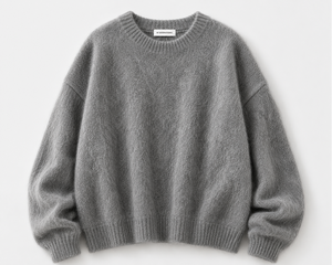 เสื้อสเวตเตอร์โมแฮร์กันยับทรงโอเวอร์ไซส์แบบสั่งทำพิเศษสำหรับ OEM  แบบยูนิเซ็กซ์  ถักแบบปัดขน  คอกลม  ลายทางวินเทจ  สำหรับฤดูหนาว  แบบสั่งผลิตส่วนตัว - Product Image 1