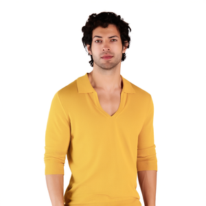 T-shirt décontracté pour homme en coton tricoté 100 % anti-rides, coupe classique, manches courtes/fendues – Mode estivale - Product Image 2