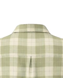 Olive Green And Cream Plaid Womens Short Sleeve Button Up Shirt Casual Summer Lightweight Breathable <b>Checkered</b> <b>Top</b> With Pocket - Product Image 4