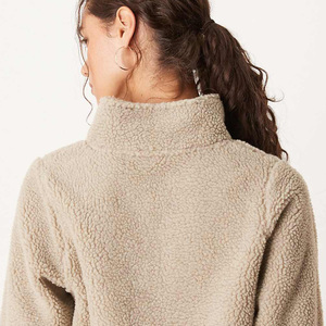 Custom <b>Women</b>’s Sherpa Jacket Premium Quality Breathable Fabric Wholesale Personalized Fleece Jacket For <b>Women</b> <b>Outerwear</b> OEM - Product Image 3