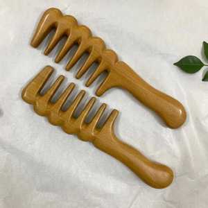 Peigne à cheveux en bois d'acacia antistatique de qualité supérieure, logo personnalisé, artisanat naturel, format poche - Product Image 2