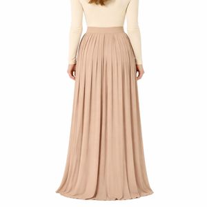 Jupe longue plissée taille haute pour femme, jupe longue fluide taille haute, jupe sur mesure OEM pour femme - Product Image 3