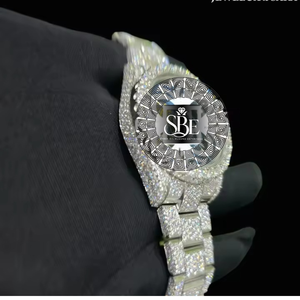 Reloj de Pulsera de Diamantes con Incrustaciones de Oro y Plata de Primera Calidad, Caja de Acero Inoxidable Resistente para Hombre, Disponible para Exportación - Product Image 2