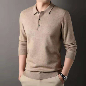 เสื้อโปโลแขนยาวผู้ชายขายส่ง ผ้าฝ้ายคุณภาพสูง ดีไซน์สั่งทำได้ ไม่ยับ ใส่สบาย สไตล์ลำลอง - Product Image 1
