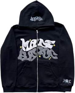 เสื้อฮู้ดซิปโอเวอร์ไซส์ผ้าฝ้าย 100% สไตล์ลำลองสำหรับฤดูหนาว สั่งผลิตจำนวนมากสำหรับติดป้ายโลโก้แบรนด์ ดีไซน์แฟชั่นสตรีทแวร์ใหม่ล่าสุด - Product Image 2