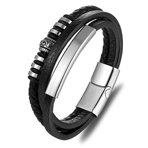 MenneM Bracelet de couple de luxe décontracté, multicouche, fait main, vintage, géométrique, style western, pour hommes, vente en gros - Product Image 1