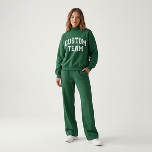 Ensemble sweat-shirt et pantalon de survêtement personnalisé pour femmes, vêtements d'équipe universitaire, fabricant OEM à marque privée - Product Image 1