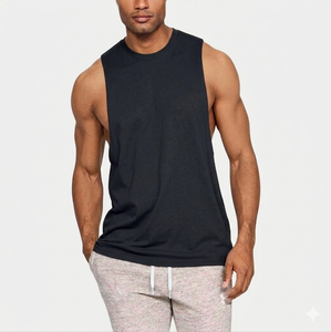 Camiseta sin mangas para hombre, estilo urbano, transpirable, ecológica, ligera, chaleco de verano, ropa de gimnasio con logo personalizado - Product Image 1