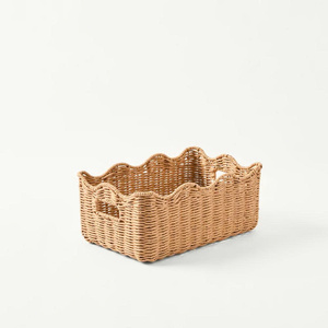 Ensemble de paniers organisateurs rectangulaires en rotin tressé à la main au design décoratif, en osier naturel, fabriqué au Vietnam - Product Image 5