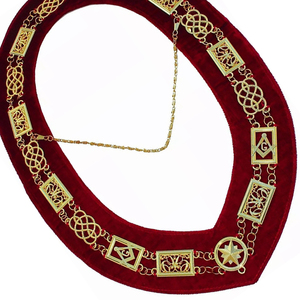 High Quality Adult Size Masonic Regalia Chain <b>Collar</b> Customized Fabric with Red Backing From Grand Lodge Mason <b>Metal</b> Crafts - Product Image 5