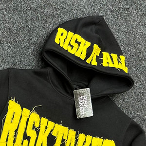 Sudadera con Capucha de Alta Calidad, 100% Algodón, 350gsm, Ecológica, Transpirable, con Estampado Puff, Corte Cuadrado, para Hombre, con Parches Personalizados y Logotipo Bordado - Product Image 2