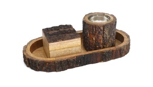 Mabkhara de Resina Hecha a Mano con Diseño de Aspecto de Madera para la Colección de Fragancias Árabes Oud para el Hogar - Product Image 1