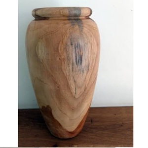 Vase à fleurs en bois écologique sculpté à la main en bois de manguier pour décoration de table, idéal pour le bureau, le salon, les cadeaux et la vente en gros - Product Image 3