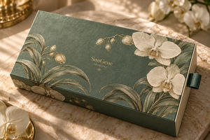 Boîte d'emballage personnalisée pour soins de la peau, avec ruban, pour sérum d'orchidée de jade, format duo - Product Image 5