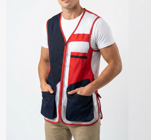 เสื้อกั๊กยิงปืนน้ำหนักเบา Lawd Sports ผลิตจากหนังตาข่าย ระบายอากาศได้ดี สีแดง กรมท่า ขาว สำหรับกิจกรรมกลางแจ้ง ล่าสัตว์ มีกระเป๋า - Product Image 1