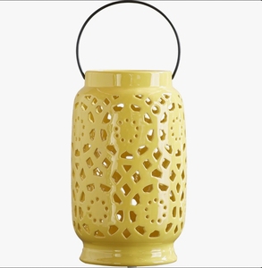 Yellow Metal Eco Friendly Christmas Cutout Candle <b>Lantern</b> Decorative Tabletop <b>Tealight</b> Holder Metal Handle Home Garden Indoor - Product Image 3