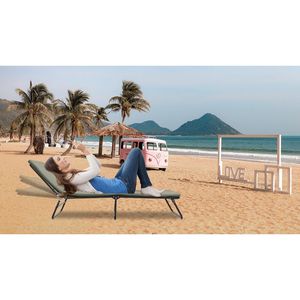 Lettino da campeggio pieghevole regolabile a 5 angoli per adulti letto da esterno pesante con borsa per il trasporto 1200D strato Oxford da campeggio da viaggio culle - Product Image 4