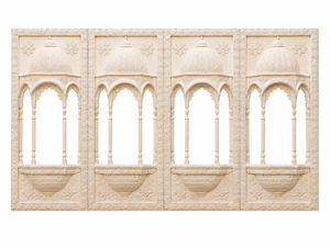 Elegant Mughal-Inspired <b>Wedding</b> Stage Fiber Backdrops Elegant White <b>Frames</b> for <b>Wedding</b> Reception Stage At Wholesale Prices USA - Product Image 5