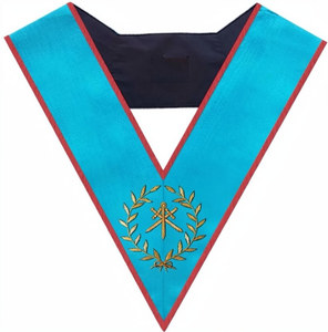 Badge magnétique simple et élégant, brodé à la main avec des perles, pour officier de cérémonie - AASR - Product Image 4
