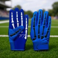 Guantes de Receptor de Fútbol Americano de Cuero, Transpirables, con Estampado Digital, Cierre de Gancho y Bucle, Ligeros, Duraderos, para Deportes al Aire Libre
