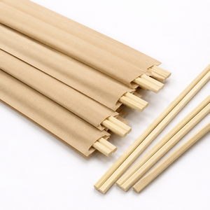 Baguettes jetables en bambou, emballées individuellement avec étui personnalisé, finition lisse, pour les fêtes - Product Image 1