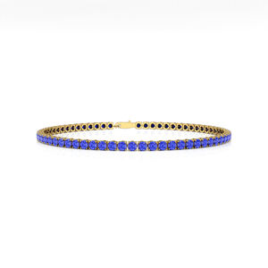สร้อยข้อมือเทนนิสทองคำ 14K ขนาด 2 มม. ประดับด้วยพลอยแทนซาไนต์ธรรมชาติทรงกลม คุณภาพเยี่ยม ปี 2026 พร้อมใบรับรอง - Product Image 3