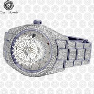 Montre pour homme Charm_Jewells en acier inoxydable, boîtier de 40 mm, mouvement mécanique analogique, accents de diamants, luxe et mode, étanche 10 bars - Product Image 2