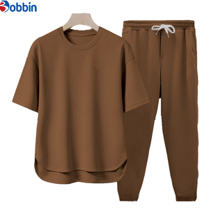 Summer Cool Short Tee Jogging <b>Pants</b> Oversize Two Piece New Style Men Tracksuit Custom Breathable Plus Size Gym Tracksuit Sets - Product Image 5
