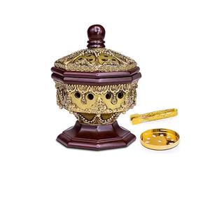 Quemador de incienso de hierro negro hecho a mano de primera calidad con mango y tapa de madera – Rejilla extraíble, 3.15 pulgadas de diámetro, 8.66 pulgadas de longitud - Product Image 3