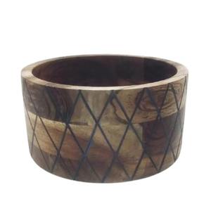 Bol à salade en bois d'acacia au design moderne, écologique et durable, ustensile de cuisine pour les fêtes, bol en bois – Offre spéciale - Product Image 6