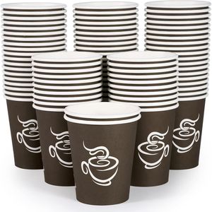 Confezione da 400 Bicchieri di Carta Marroni da 237 ml per Caffè Caldo, Ideali per Feste, Picnic ed Eventi in Viaggio - Product Image 1