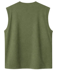 Custom <b>Green</b> Sleeveless Tank <b>Top</b> Men Casual Gym <b>Vest</b> Breathable Cotton Summer Shirt Athletic Loose Fit Sportswear Training <b>Top</b> - Product Image 6