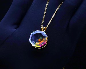 Collier pendentif Topaze Mystique, pierre précieuse arc-en-ciel, chaîne en argent, bijoux élégants minimalistes faits à la main, cadeau pour femme - Product Image 4