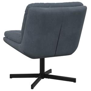 Fauteuil pivotant relaxant en velours gris foncé 63 x 75 x 76 cm pour salon - Product Image 4