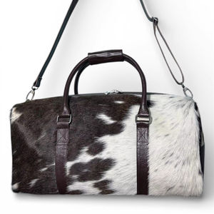 Sac de voyage en cuir véritable, sac de sport en cuir de vachette, sac de voyage multifonction léger, capacité 36-55L, sac de voyage pour une nuit - Product Image 1