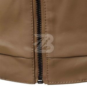 Chaqueta de Cuero PU Unisex, Estilo Béisbol, Corte Ajustado, Informal, para Motocicleta, Tallas Grandes, Transpirable, Color Sólido, a la Moda - Product Image 5