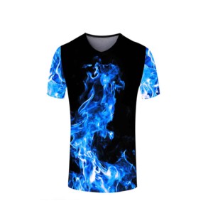 Camiseta con cuello redondo y diseño de sublimación de 180 gsm, camiseta ajustada para hombre al por mayor OEM, camiseta de sublimación en oferta al por mayor. - Product Image 5