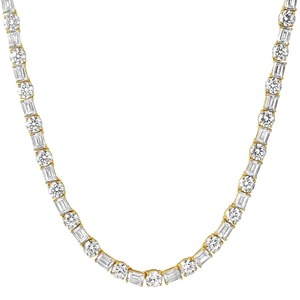 VVS Moissanite Diamond Hip Hop <b>Chain</b> S925 Silver IGI Certified RATAN JEWELS Gold Plated Tennis Link Necklace <b>Iced</b> <b>Out</b> Jewelry - Product Image 1