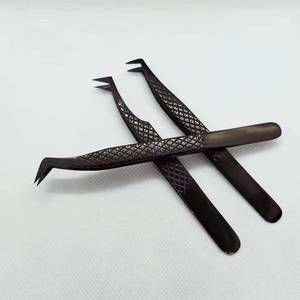 Ensemble de pinces à cils en acier inoxydable de précision, pointe lisse, pour outils d'extension de cils - Product Image 1