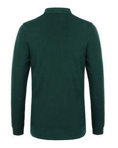 Mens Long Sleeve Polo Shirt Slim Fit Solid Color Soft Stretch Breathable Lightweight Casual Daily Wear <b>Classic</b> Collar Top - Product Image 2